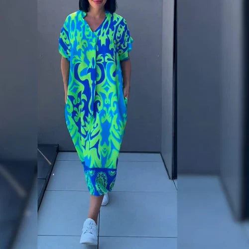 Dames Kaftan Jurk Luchtige Stof Elegante Pasvorm - Eliza-2
