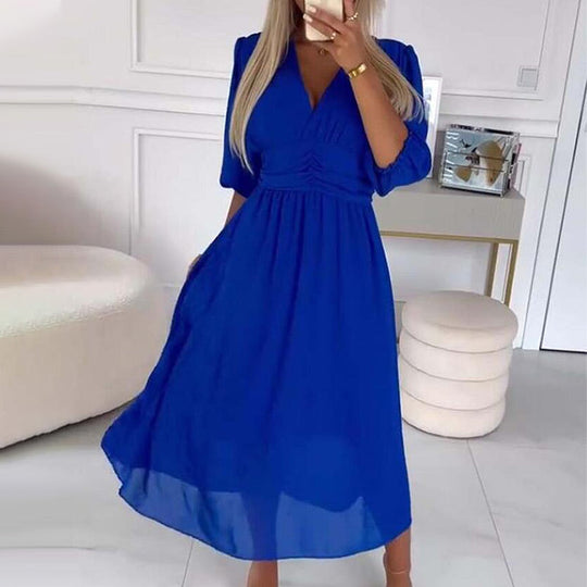 Dames Chiffon Zomerjurk Elegante Pasvorm Lichtgewicht - Amira-5