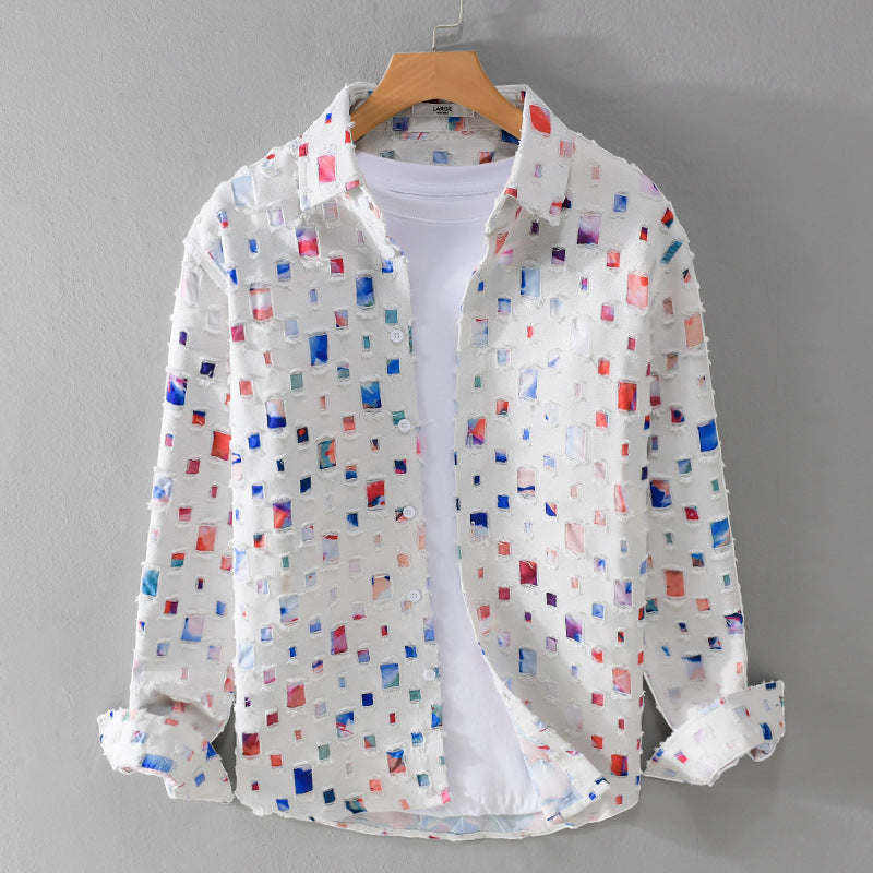 Mees - Herenoverhemd met levendig dessin Stijlvolle en Comfortabele Look