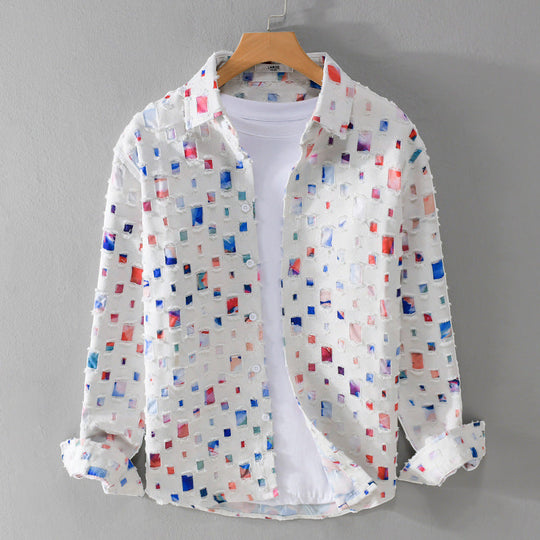 Mees - Herenoverhemd met levendig dessin Stijlvolle en Comfortabele Look