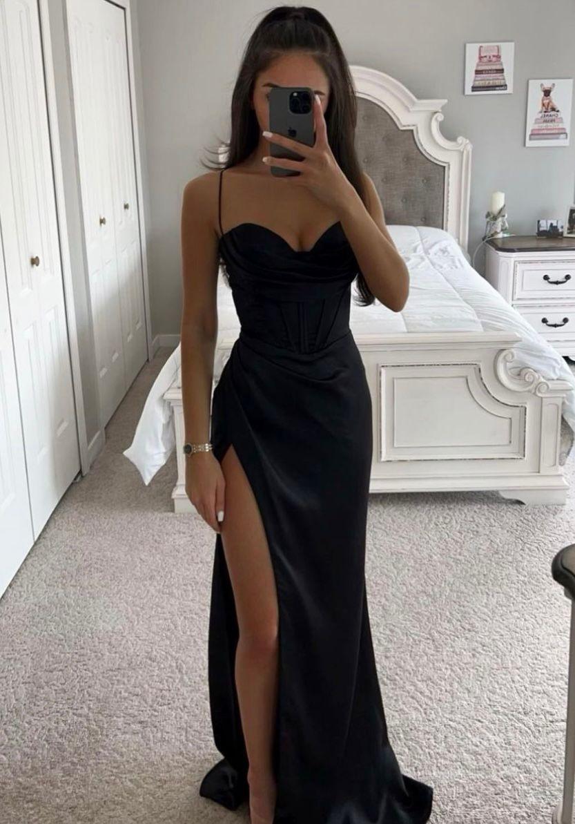 Variant image for Dames Satijnen Maxi Jurk Met Hoge Split - Elegante Aubrey-16