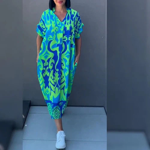 Dames Kaftan Jurk Luchtige Stof Elegante Pasvorm - Eliza-1