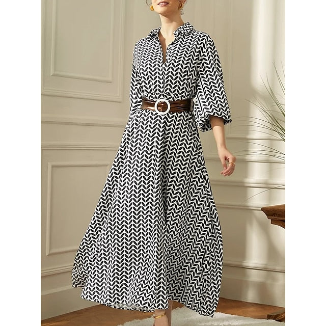 Lange Jurk Dames Elegante Comfortabele Pasvorm - Nola-3