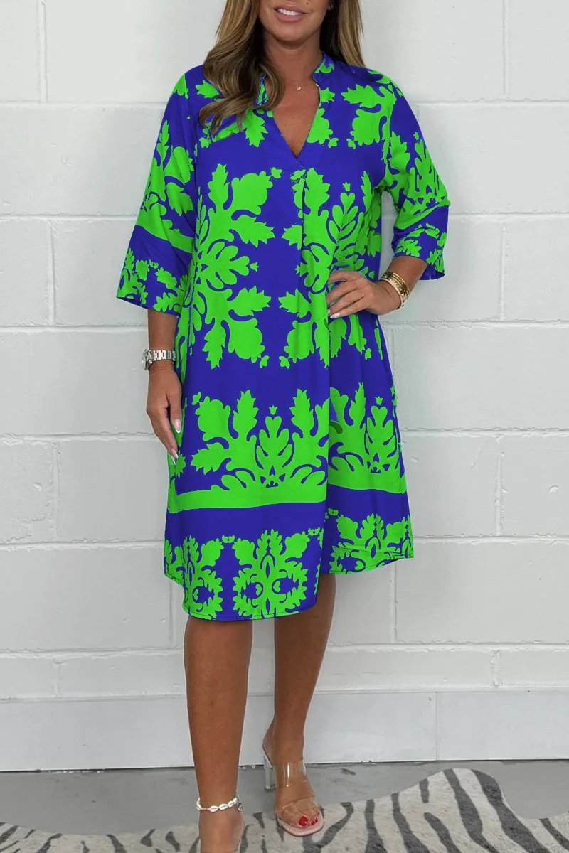 Dames Lange Jurk Elegante V-hals met Lange Mouwen - Elsje-6
