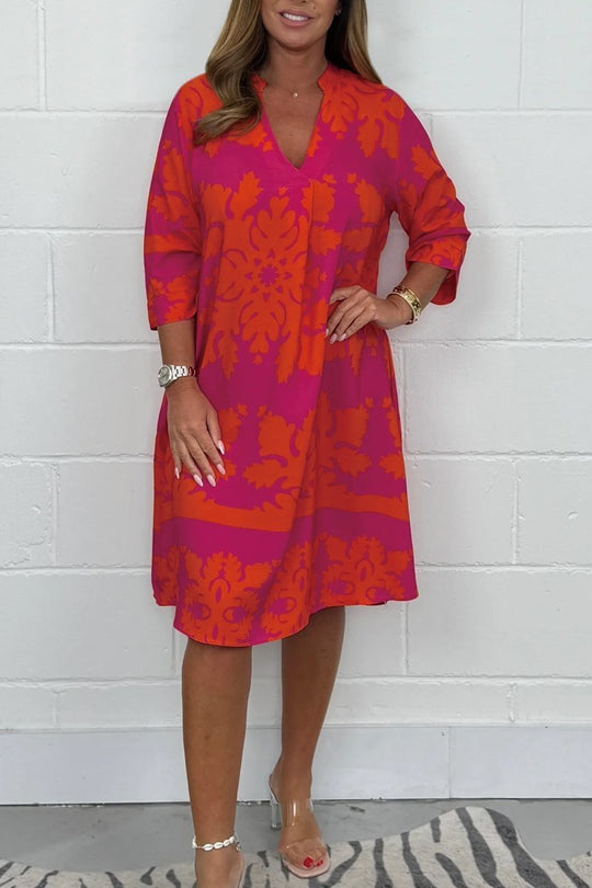 Dames Lange Jurk Elegante V-hals met Lange Mouwen - Elsje-2