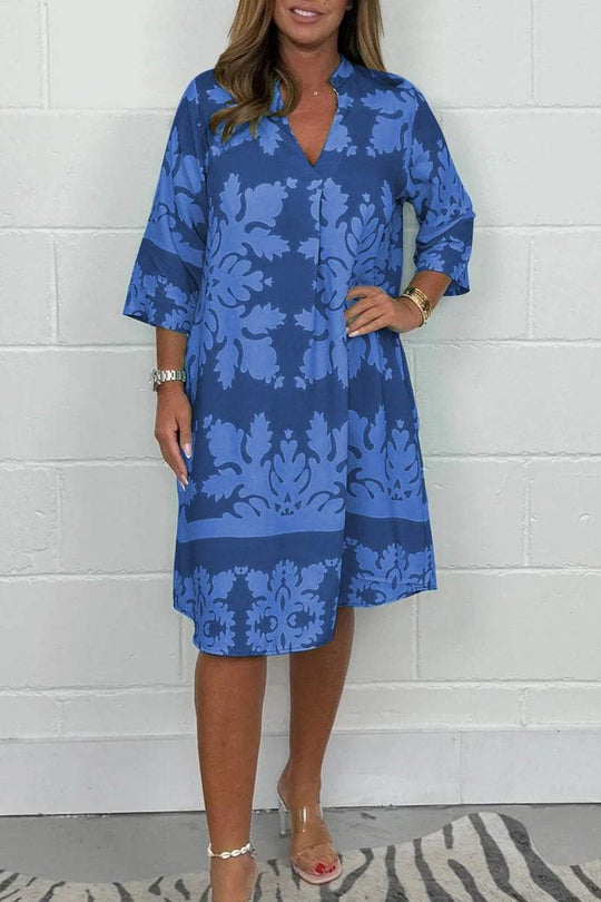 Dames Lange Jurk Elegante V-hals met Lange Mouwen - Elsje-3