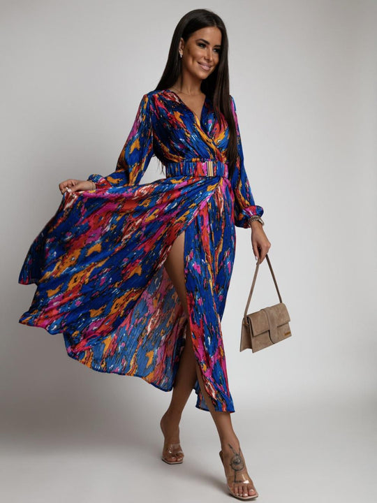 Variant image for Dames Maxi Jurk Flatterend Wikkelontwerp met Hoge Split - Lara-1