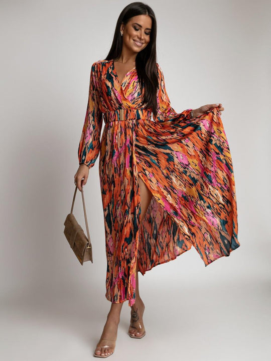 Variant image for Dames Maxi Jurk Flatterend Wikkelontwerp met Hoge Split - Lara-11