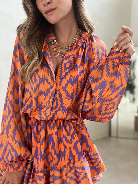 Variant image for Dames Mini Jurk Stijlvol Satijneffect Zomer Kleding - Mia-1