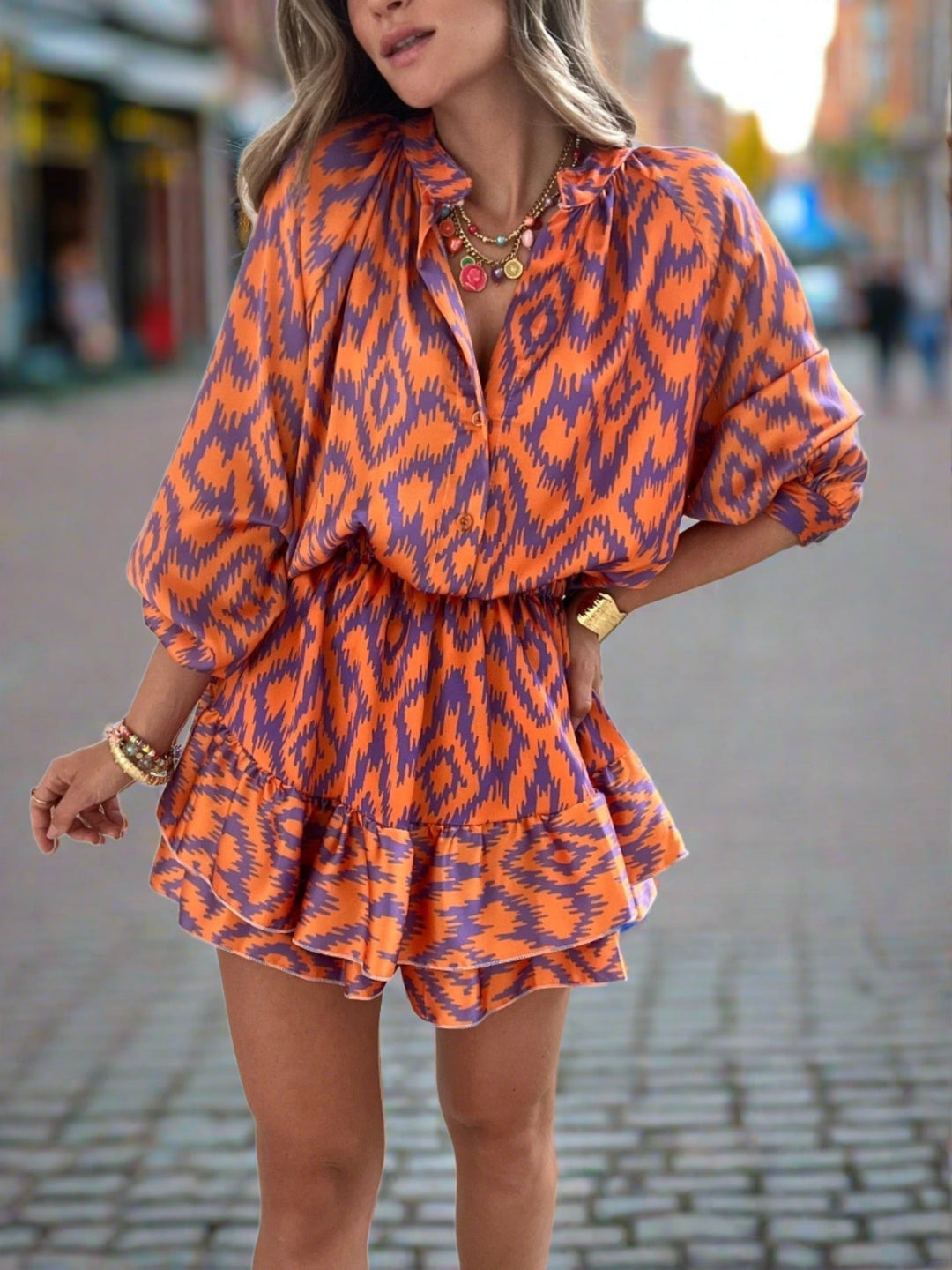Dames Mini Jurk Stijlvol Satijneffect Zomer Kleding - Mia-6