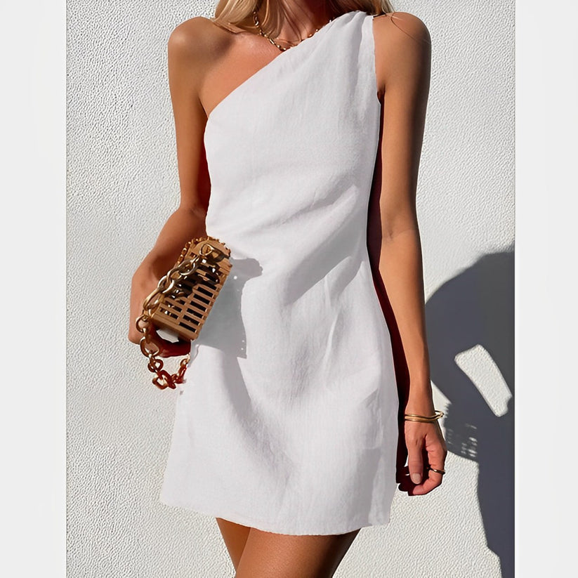Dames Maxi Jurk One-Shoulder Elegant Zomerdesign - Selina-1
