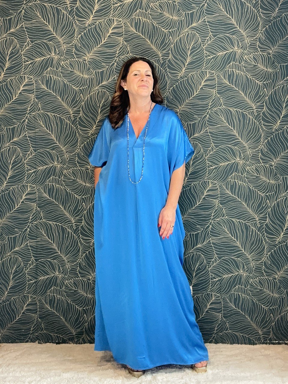Variant image for Dames Lange Jurk Korte Mouwen Elegante Stijl - Manica-9