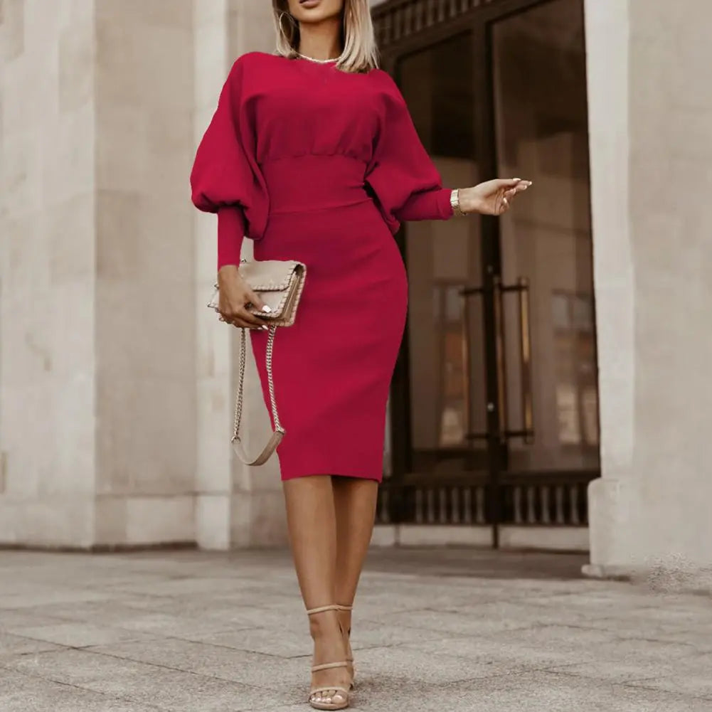 Variant image for Dames Midi Jurk Elegante Flatterende Pasvorm - Florentine-1