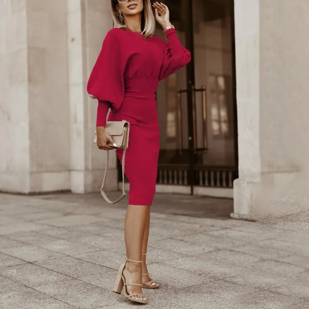Dames Midi Jurk Elegante Flatterende Pasvorm - Florentine-2