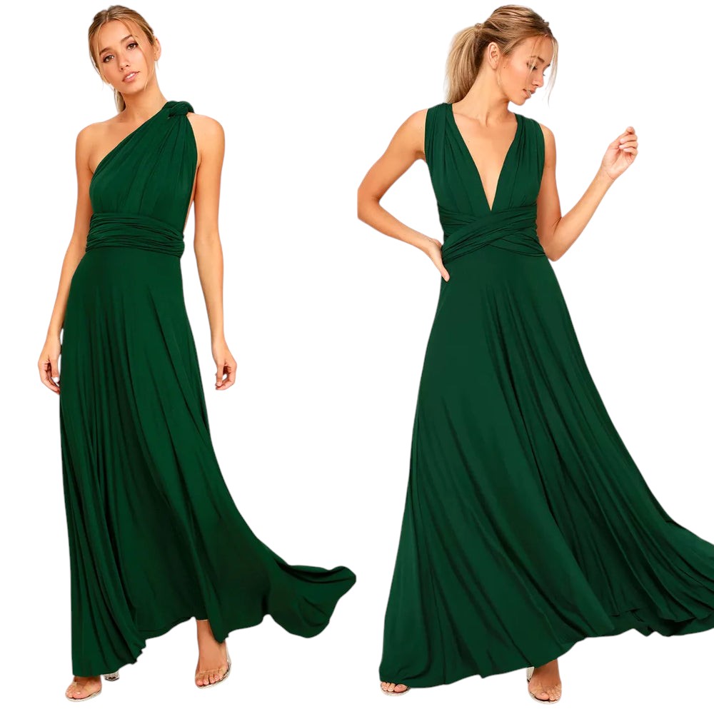 Dames Zwarte Maxi Jurk Elegante V-hals Luxe Stof - Sophie-2