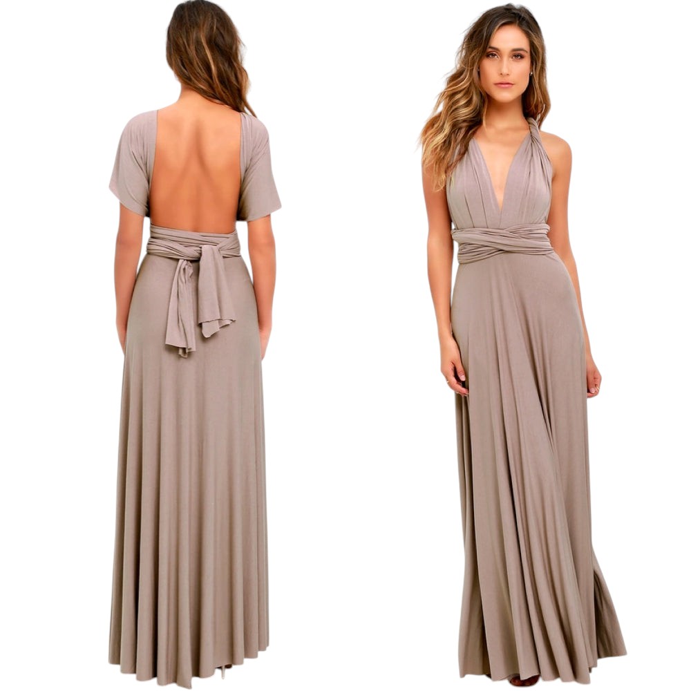 Dames Zwarte Maxi Jurk Elegante V-hals Luxe Stof - Sophie-5