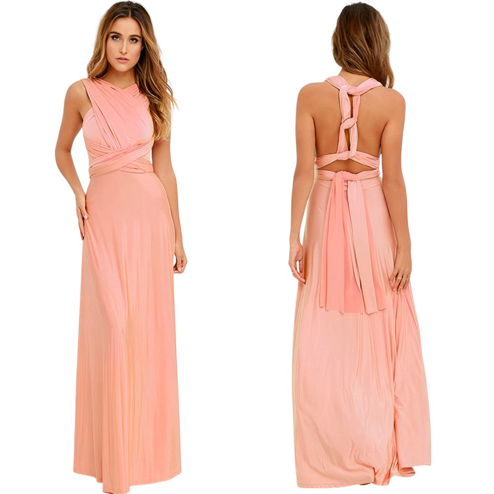Dames Zwarte Maxi Jurk Elegante V-hals Luxe Stof - Sophie-6