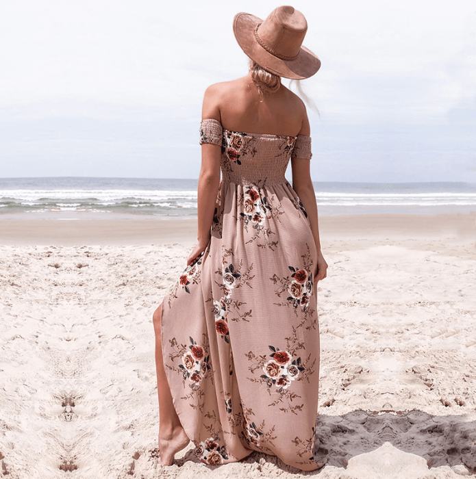 Dames Maxi Jurk Bloemenprint Off-the-Shoulder Zomer - Lisa-2