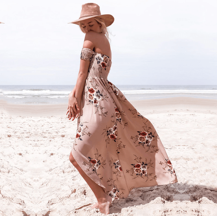 Dames Maxi Jurk Bloemenprint Off-the-Shoulder Zomer - Lisa-4
