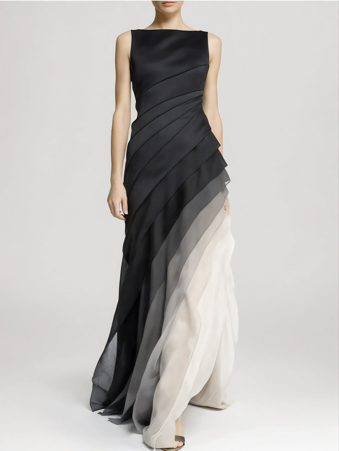 Dames Gelaagde Ombre Jurk Elegante Vloeiende Stijl - Lisa-1