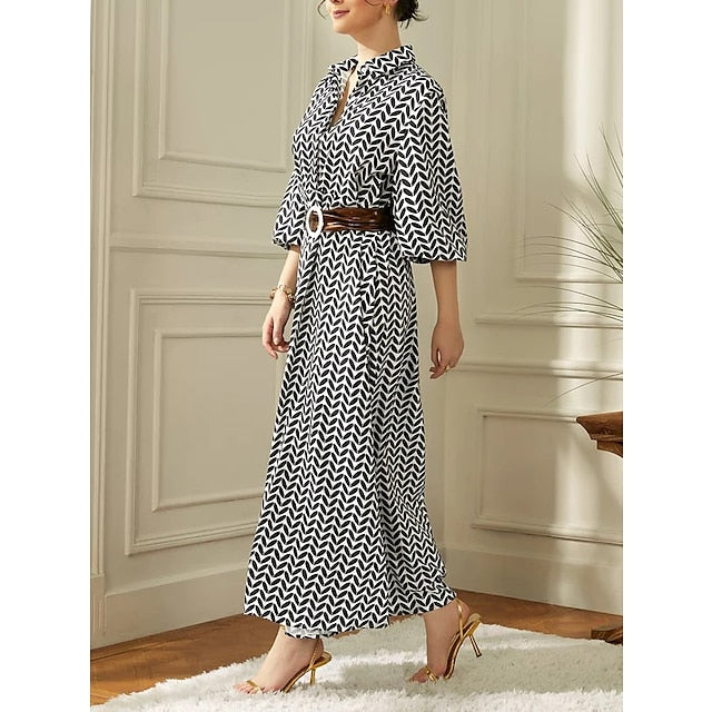 Lange Jurk Dames Elegante Comfortabele Pasvorm - Nola-5