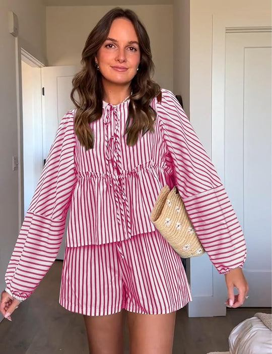 Variant image for Vrouwen Zomer Set Ademend Geruit Design - Lola-11