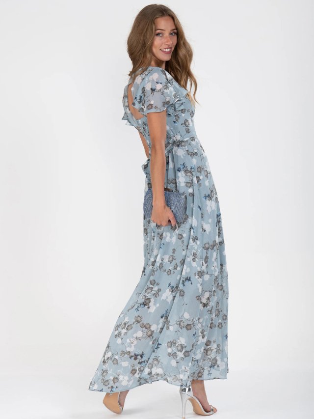 Dames Maxi Jurk Bloemenprint Elegante Vlindermouwen - Selma-3
