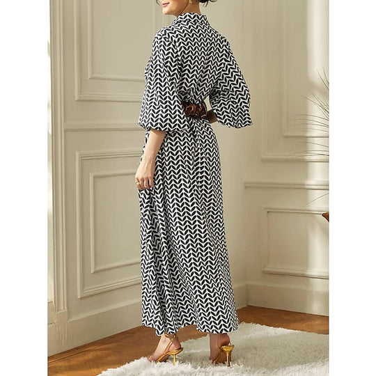 Lange Jurk Dames Elegante Comfortabele Pasvorm - Nola-4