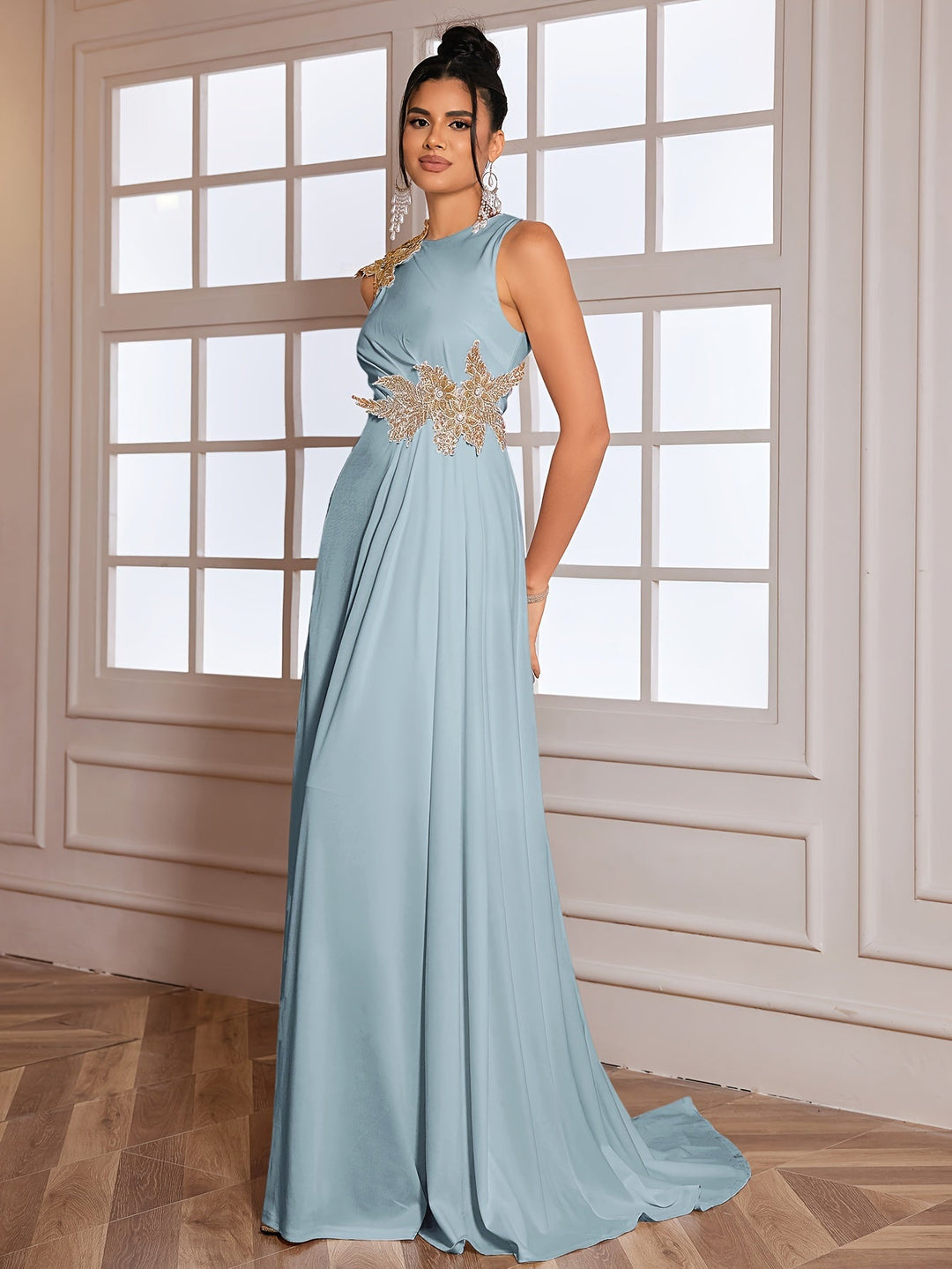 Variant image for Dames Maxi Jurk Elegante Bloemapplicaties met Luxe Details - Sofia-1