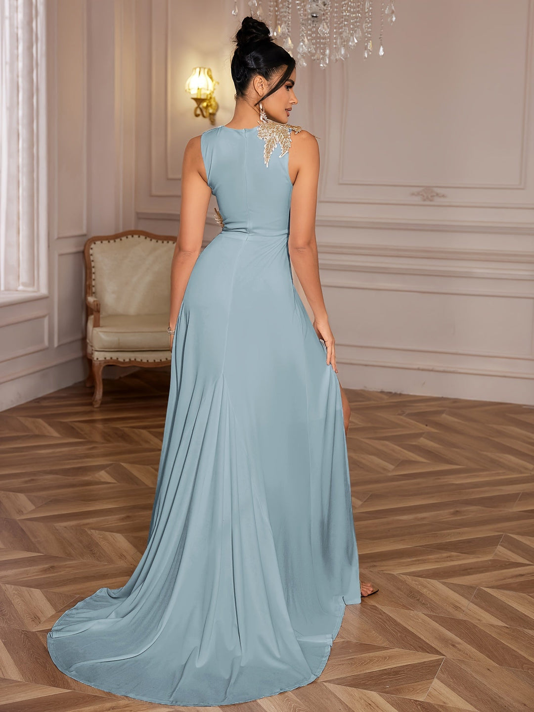 Dames Maxi Jurk Elegante Bloemapplicaties met Luxe Details - Sofia-3