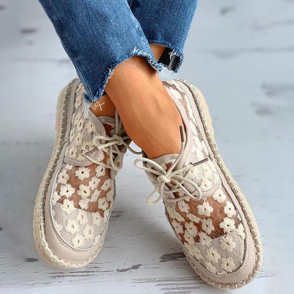 Dames Sneakers Elegant Geborduurd Mesh Ontwerp - Iris-2
