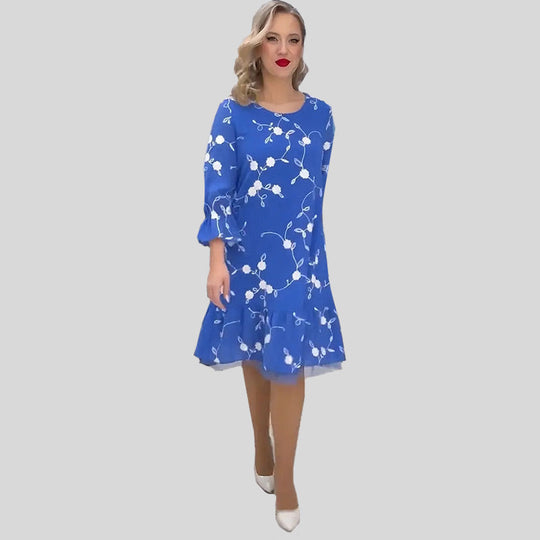 Dames Midi Jurk Elegante Flatterende Pasvorm - Elena-1