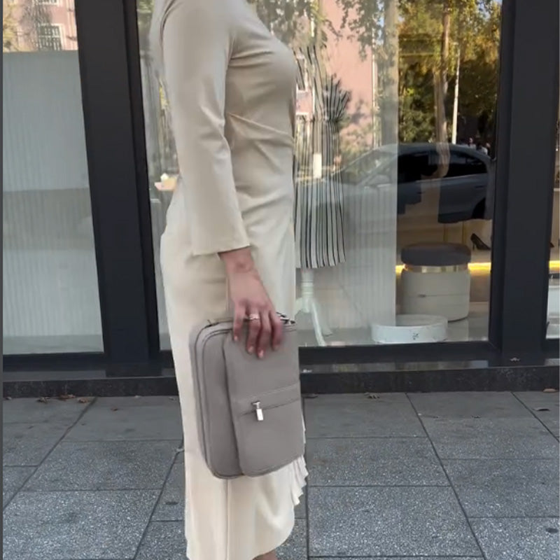 Dames Maxi Jurk Elegante Split en Geplooide Details - Irene-3