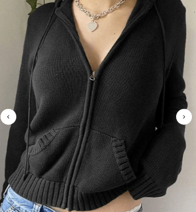 Klarah - Kort gebreid vest met capuchon