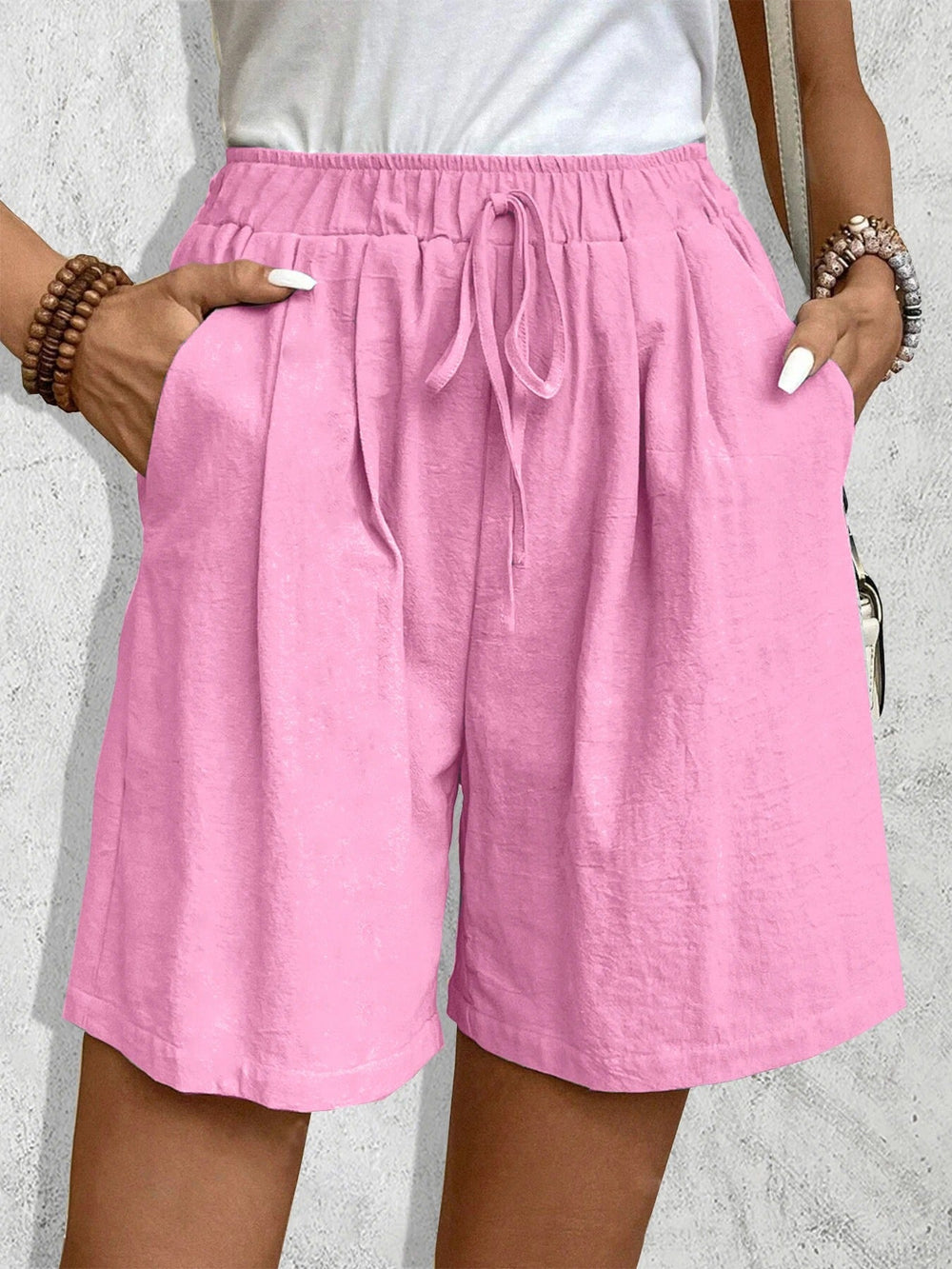 Variant image for Dames Korte Broek Hoge Taille Met Praktische Zakken - Mildred-2