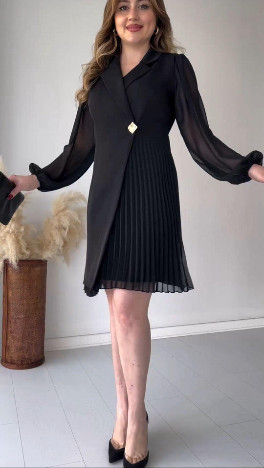 Dames Blazer Jurk Elegant Getailleerd Design Midi - Nadine-6