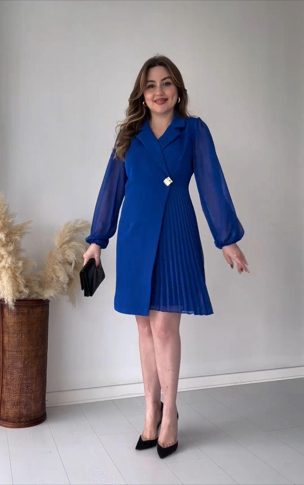 Dames Blazer Jurk Elegant Getailleerd Design Midi - Nadine-4